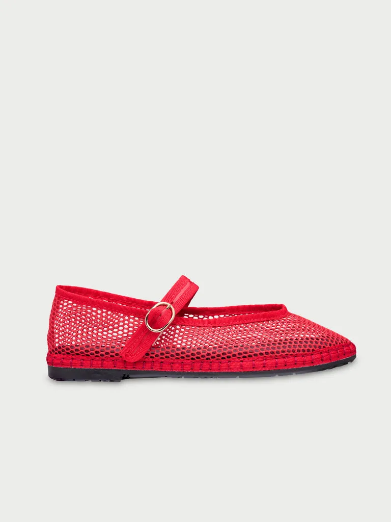 Flagelus Isabella Red balerini rosu plasa decupaj V