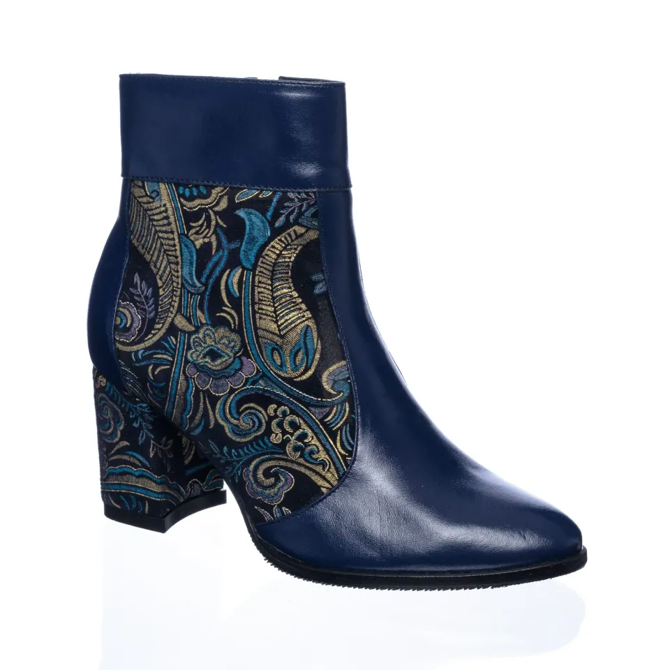 Catinca Shoes GX32 BSB ghete dama piele naturala albastru