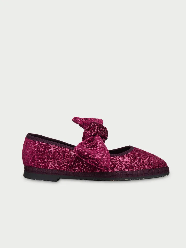 Flagelus Lyra Glint Burgundy pantofi paiete visiniu