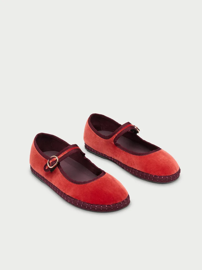 Flagelus Cinderella Margaret pantofi Mary Jane portocalii catifea