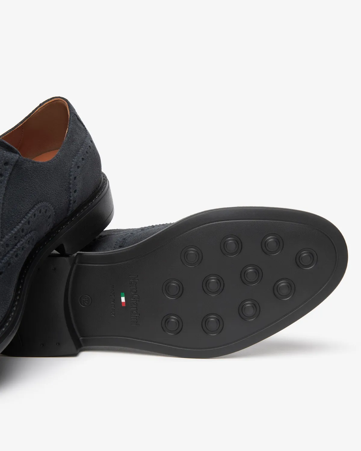 NeroGiardini pantofi oxford piele intoarsa brogue