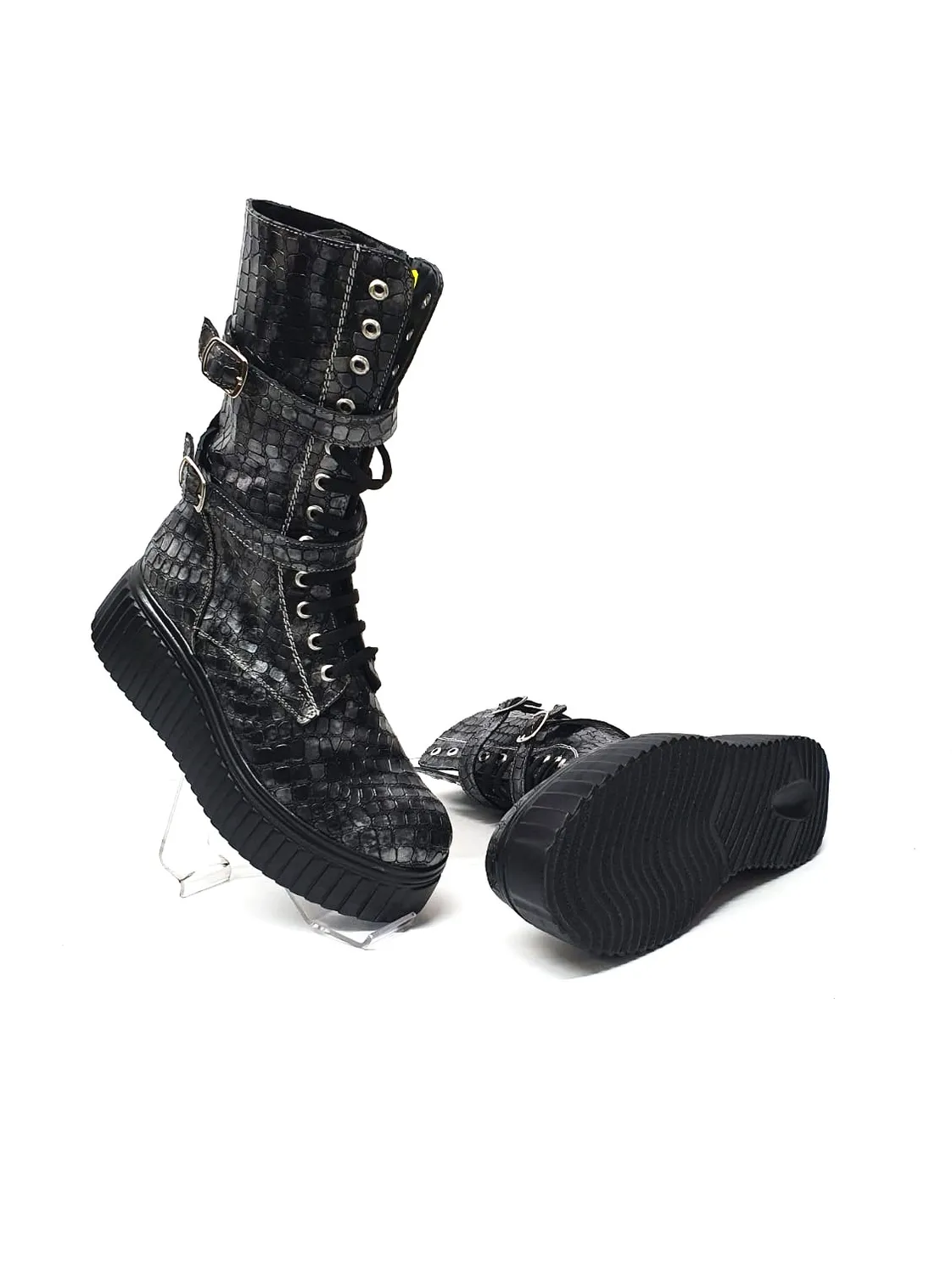 Catinca Shoes BC37 SN bocanci dama piele sarpe negru