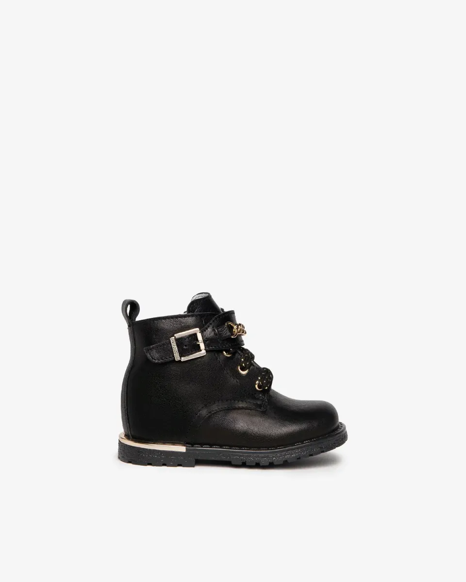 Ghete piele fete NeroGiardini Baby cu DryGo maro