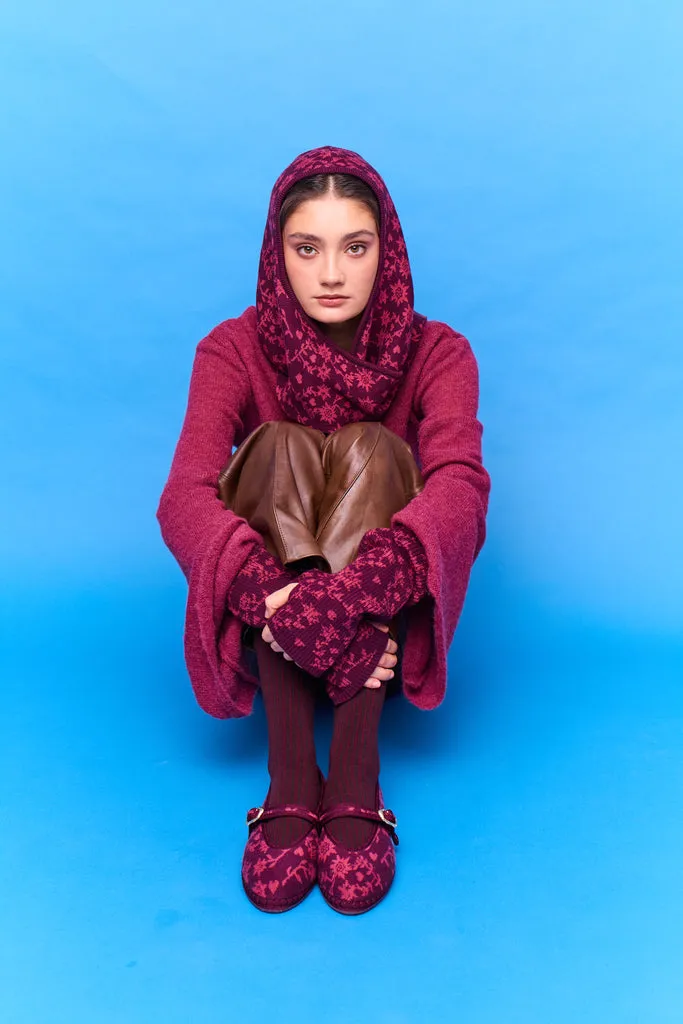 Flagelus Burgundy Pyratex set 3 piese balerini bumbac
