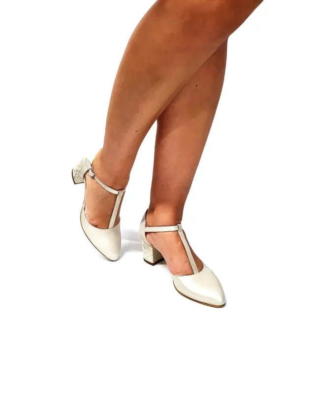 Catinca Shoes D13 BSFA sandale dama piele bej sidef