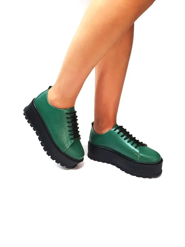 Catinca Shoes X3 VB pantofi piele naturala verde box