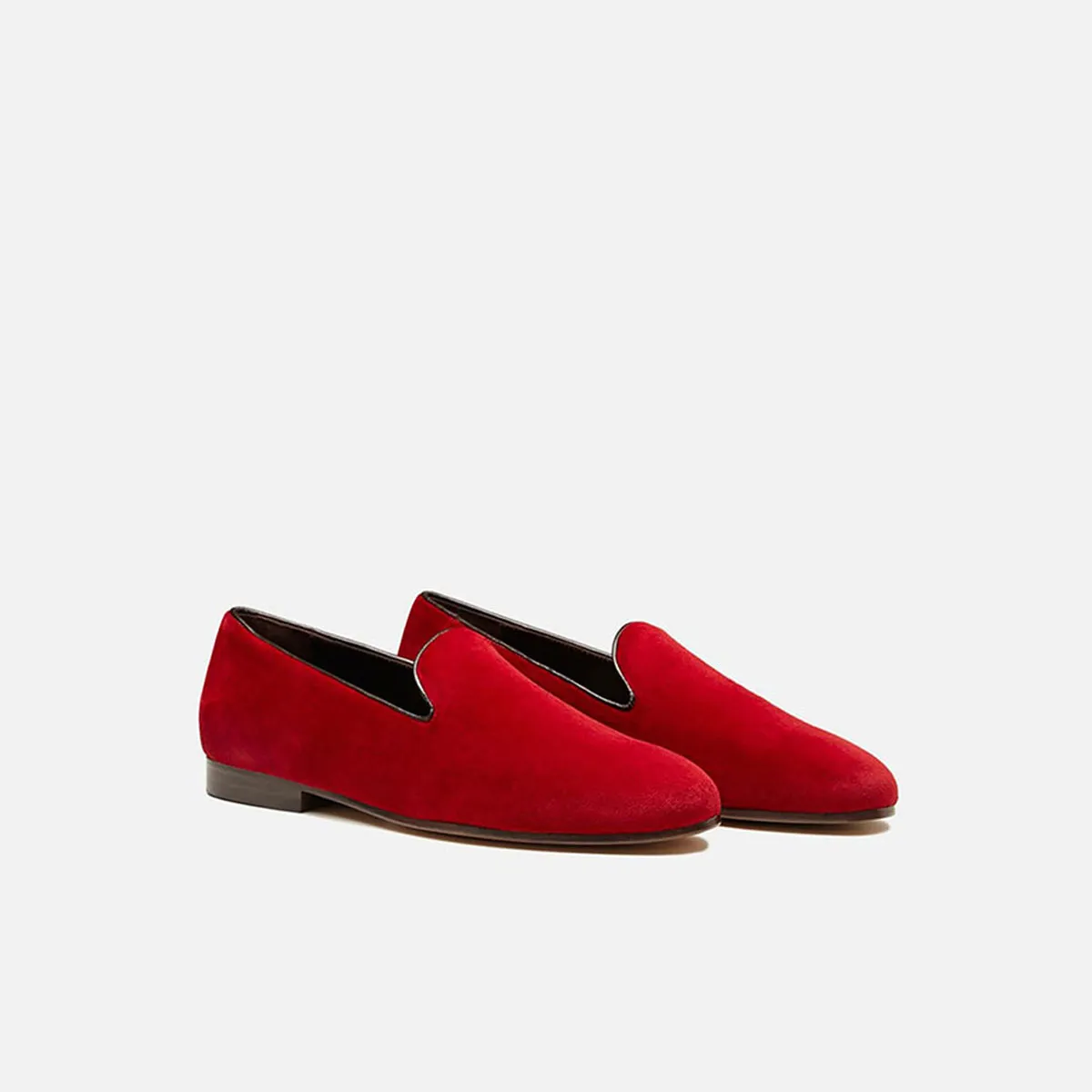 Cecilia Bringheli Positano pantofi slip-on catifea roșie