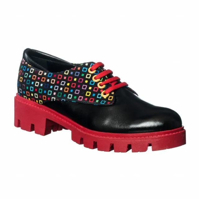 Catinca Shoes X5 NBPC pantofi damă piele negru pătrățele