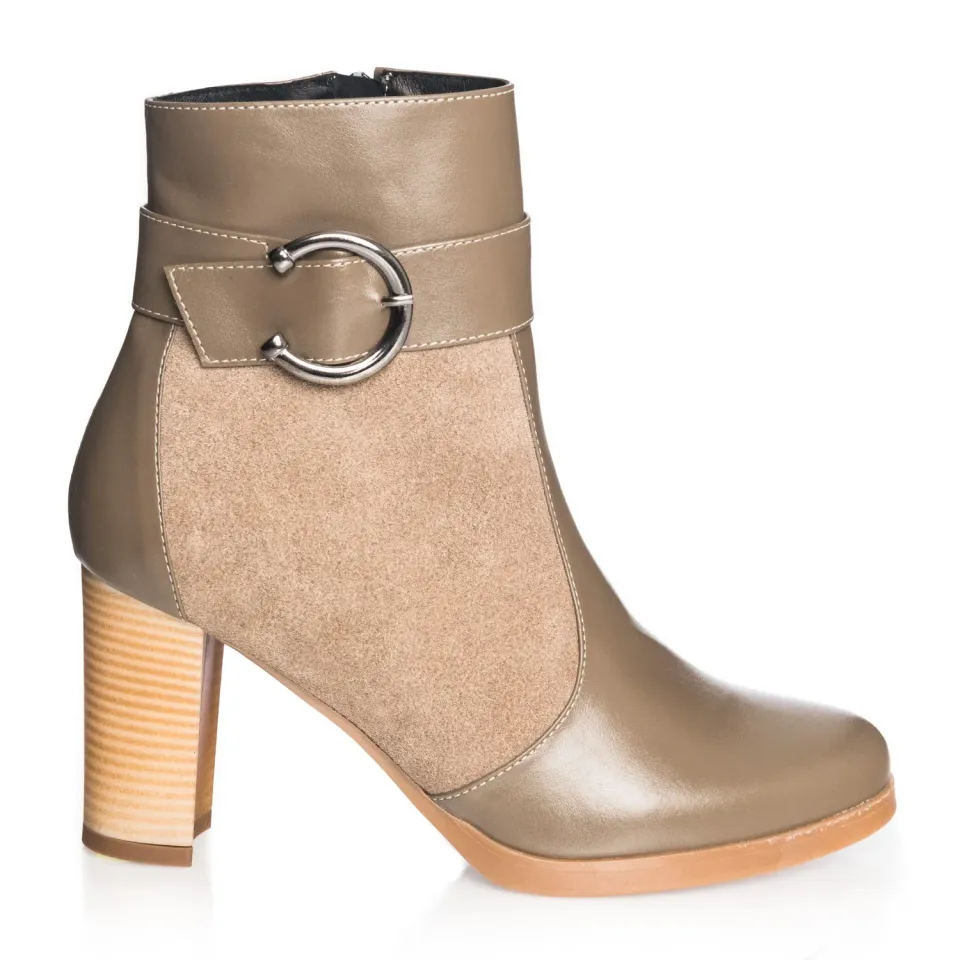 Catinca Shoes GX25 KBA ghete dama kaki box antilopa piele