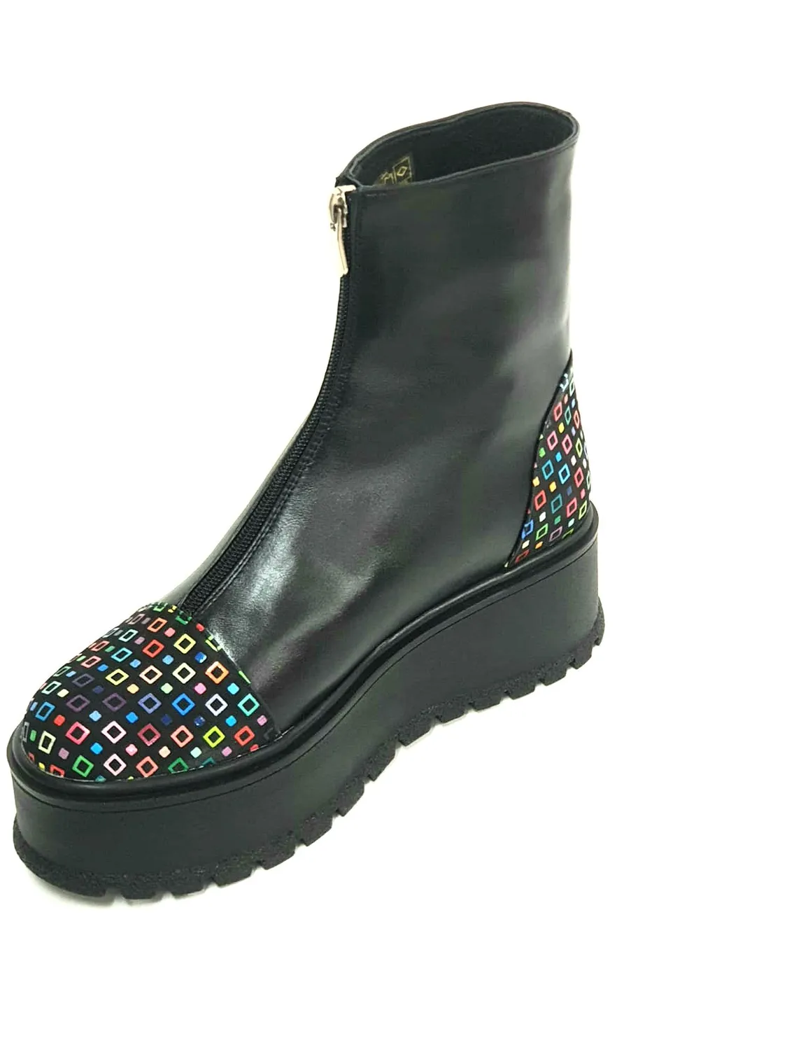 Catinca Shoes BC25 NBPC bocanci dama piele negru patratele