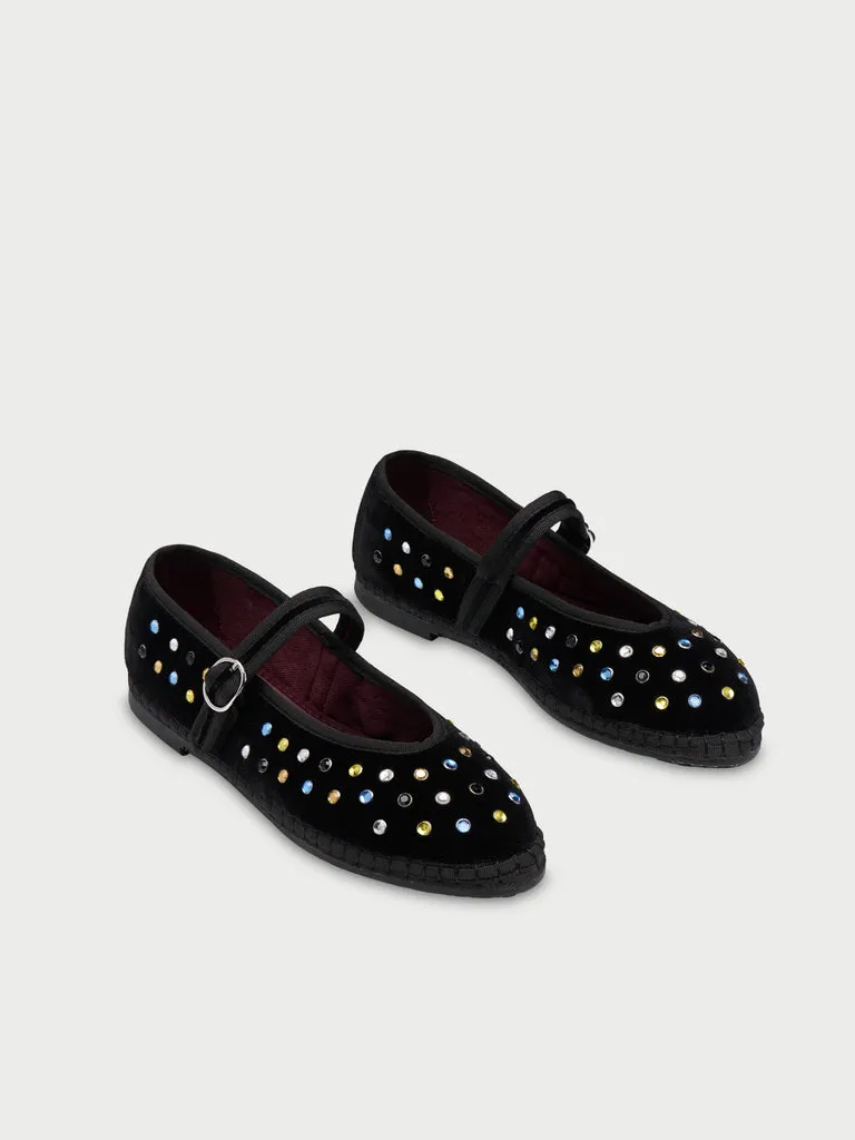 Flagelus Mae Aurora balerini catifea neagra cristale
