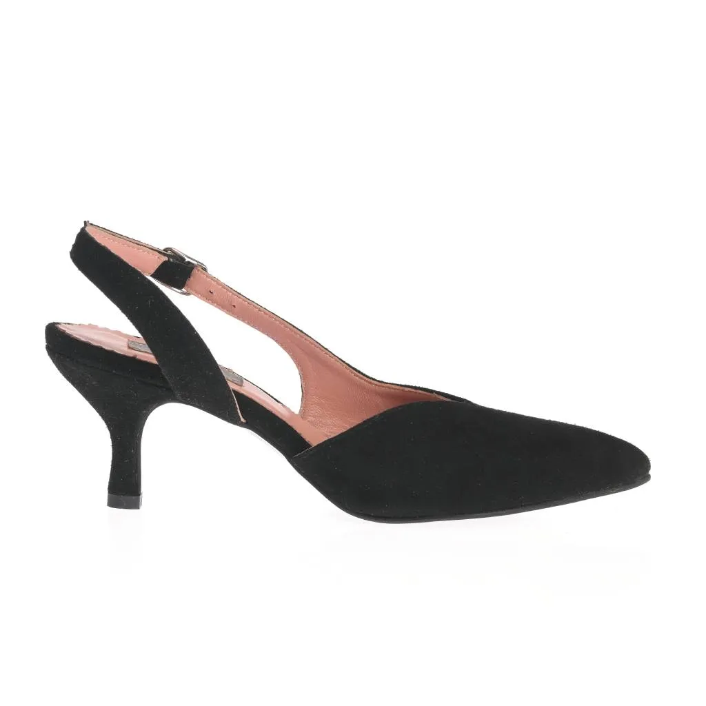 Ana Urbana Frankfurt pantofi velur negru slingback