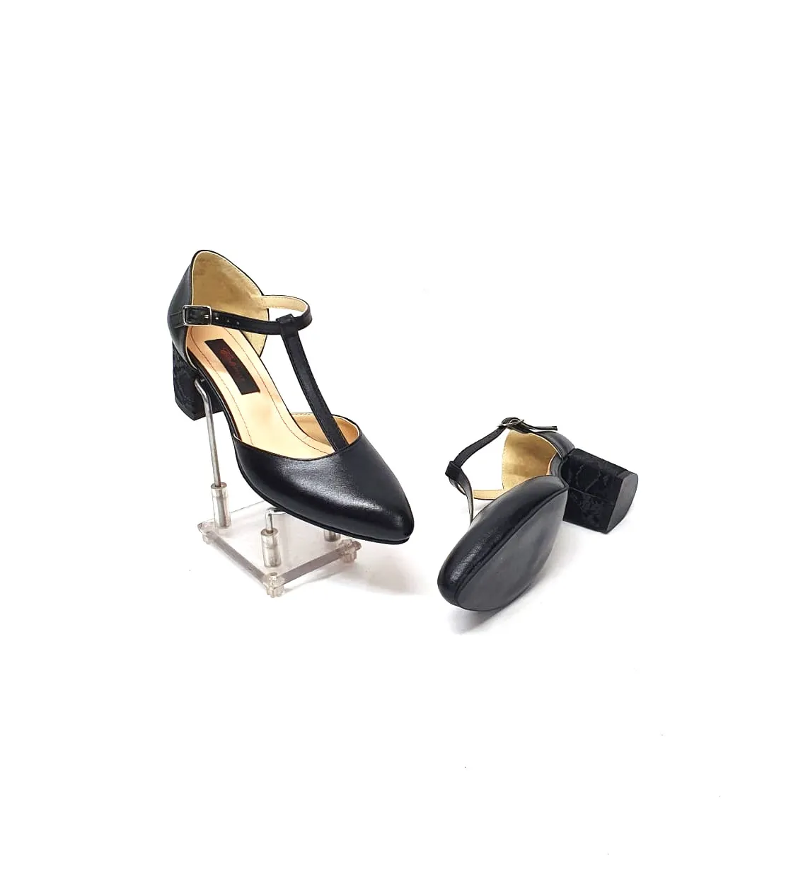 Catinca Shoes D13 NBSN sandale dama piele naturala negru toc