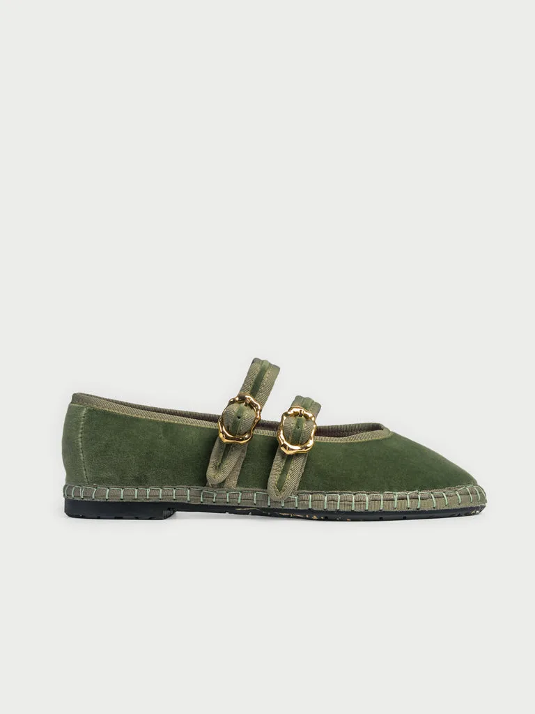 Flagelus Claire Alpine pantofi verde catifea