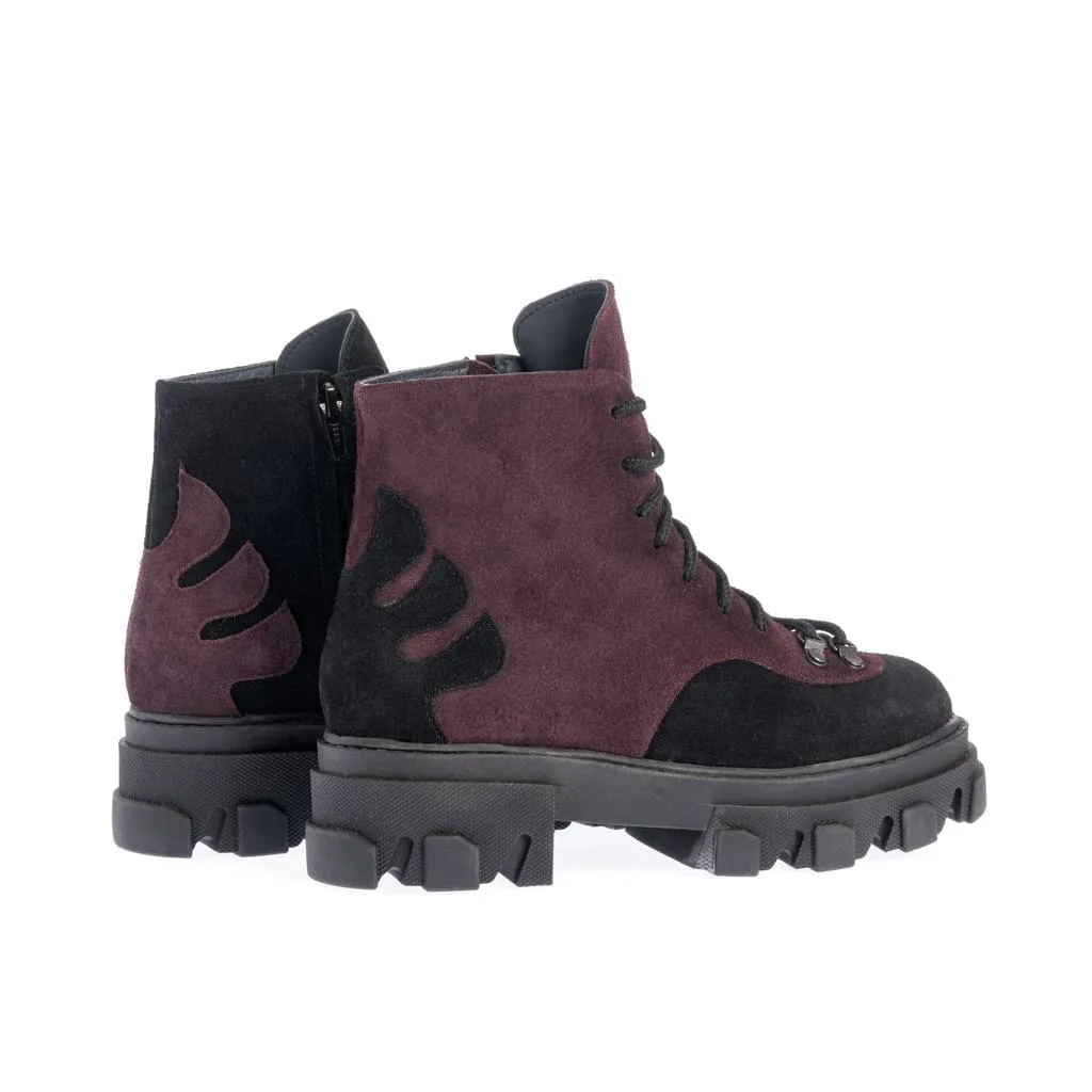 Ana Urbana Shoes Jimena ghete mov-bordeaux bicolore