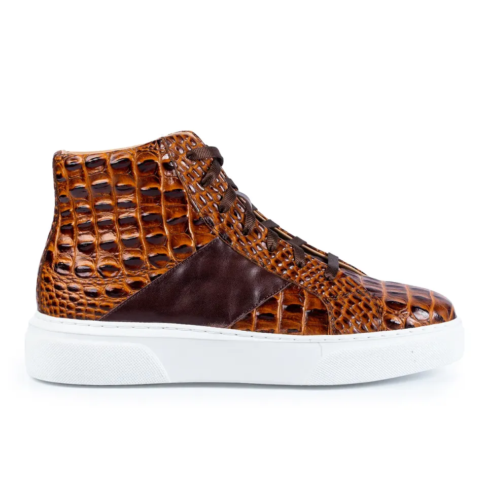 Lucas Shoes 855 Croco ghete barbati maro piele