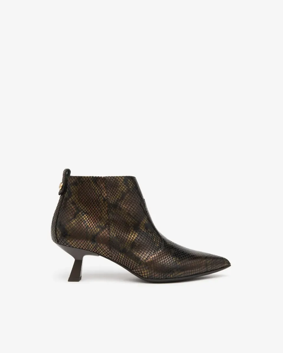 Botine Dama NeroGiardini Piele Toc 5,5 cm Imprimeu Sarpe