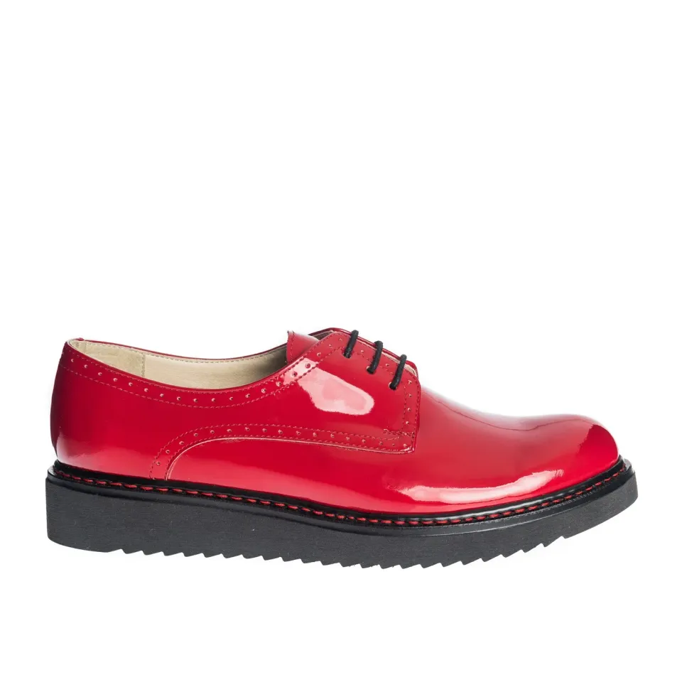 Catinca Shoes G33 RL pantofi dama piele rosie lac