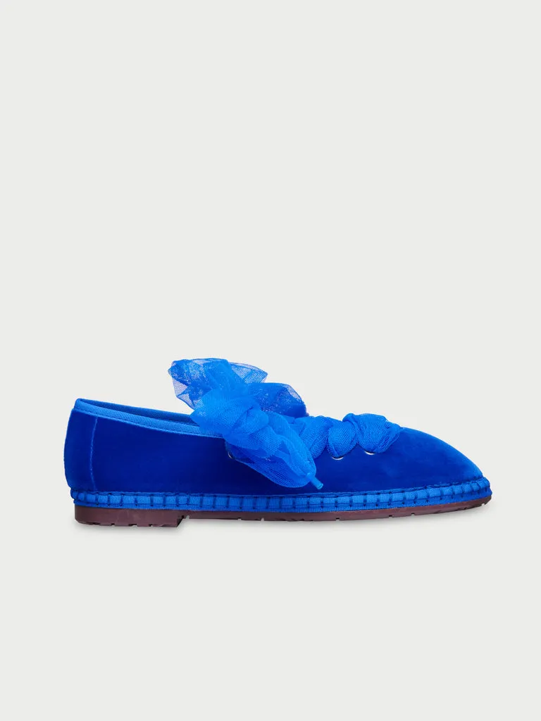 Flagelus Ginevra Electric Blue pantofi catifea albaștri