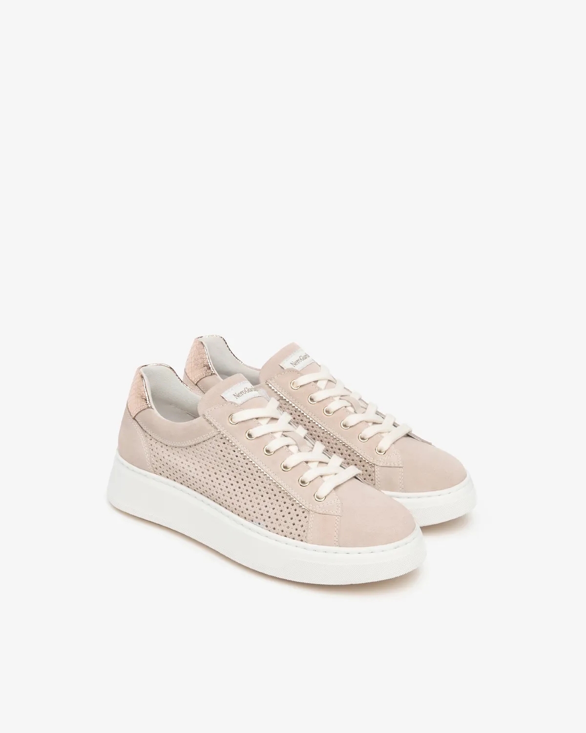 Sneakers damă NeroGiardini piele întoarsă și textil vară
