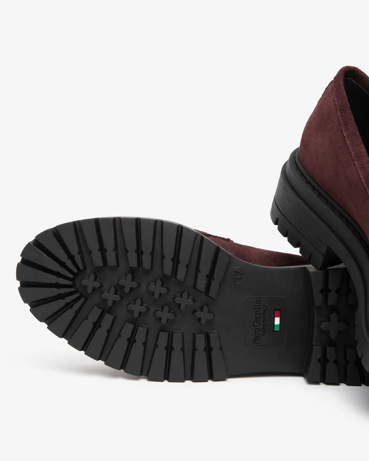 NeroGiardini mocasini piele intoarsa dama toc 4 cm