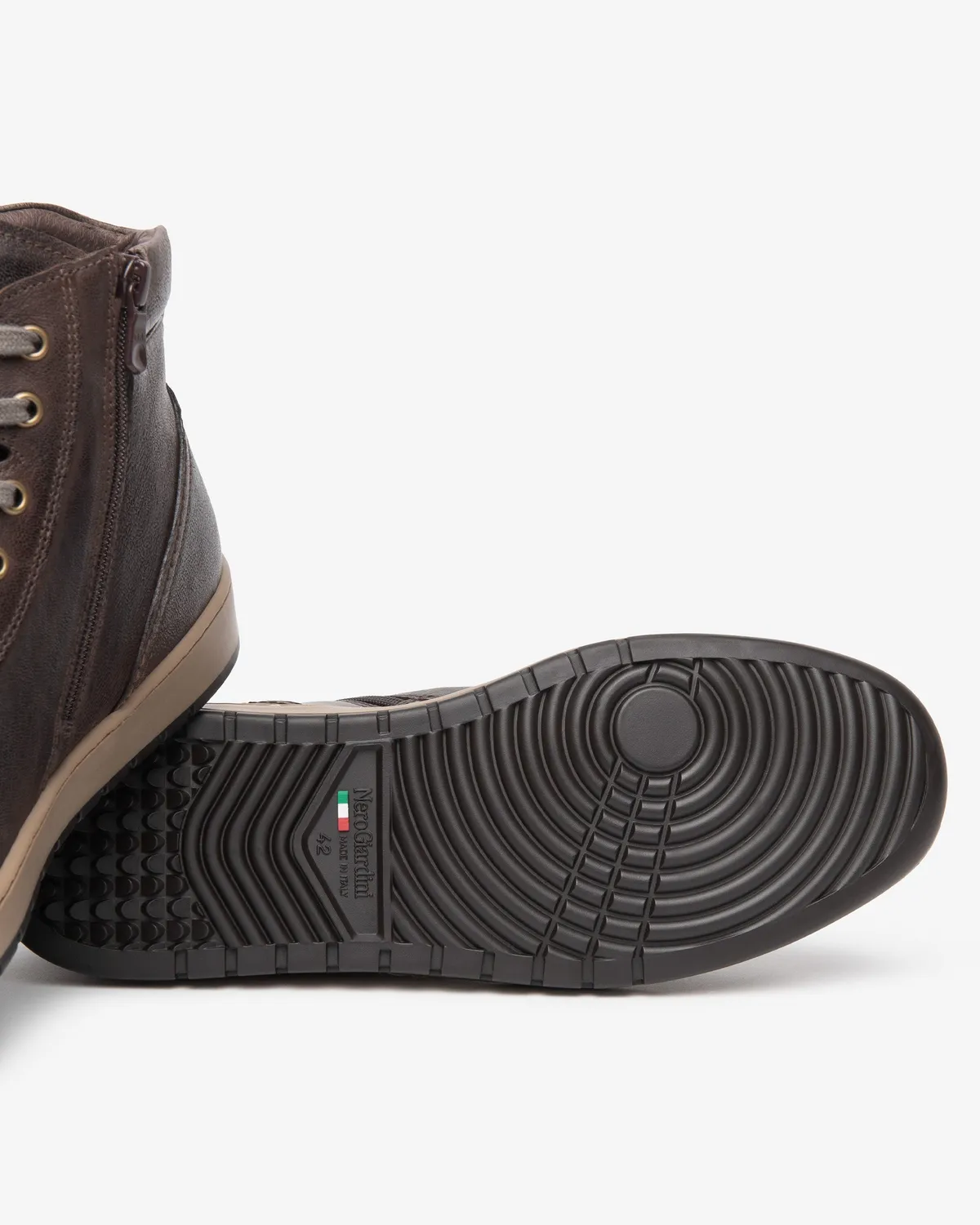 NeroGiardini Sneakers barbati piele inalti cu fermoar