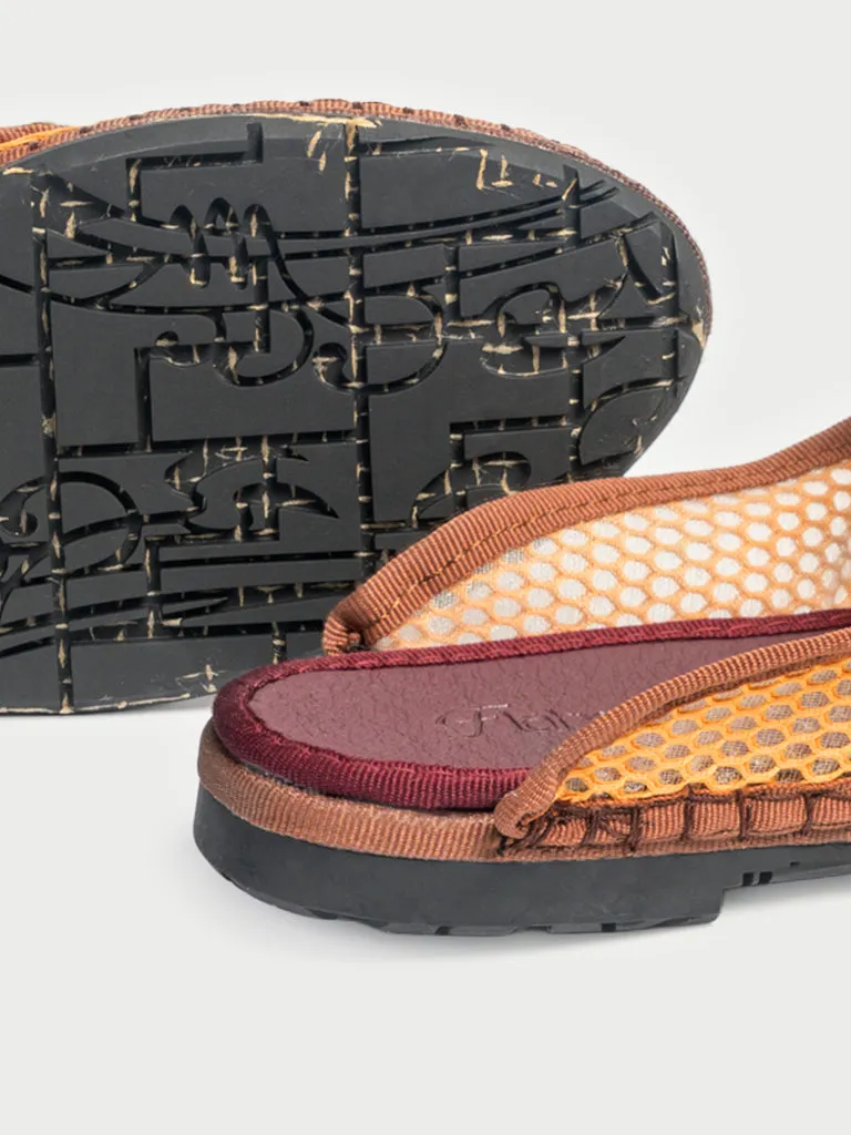Flagelus Bruna Mesh Brown mocasini maro plasa