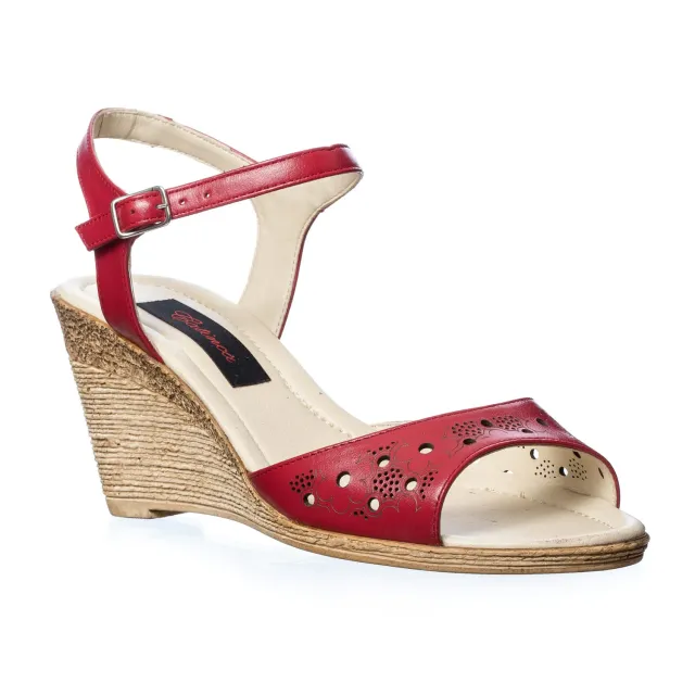 Catinca Shoes P16 R sandale dama rosii piele naturala