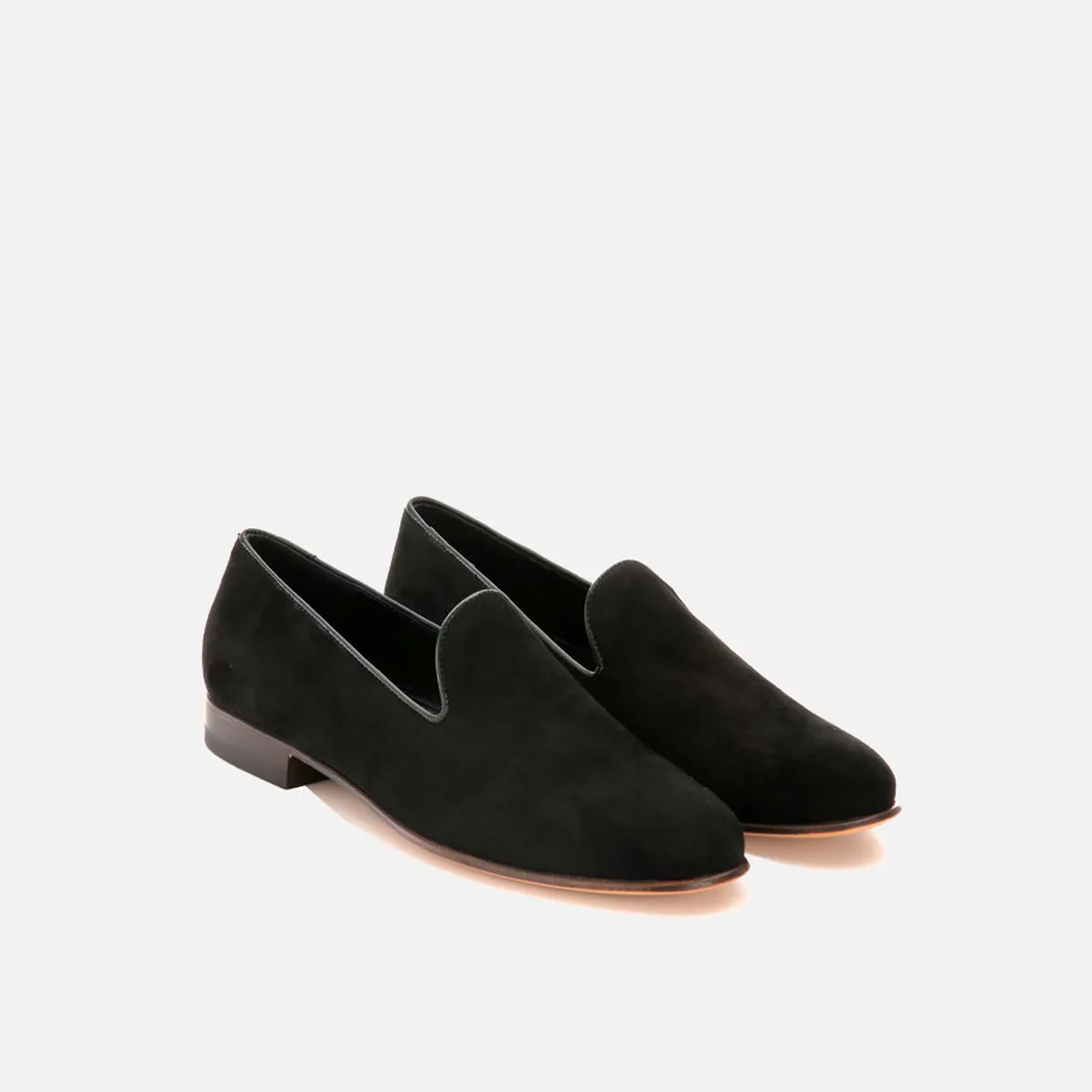 Cecilia Bringheli Positano Black Suede mocasini negri