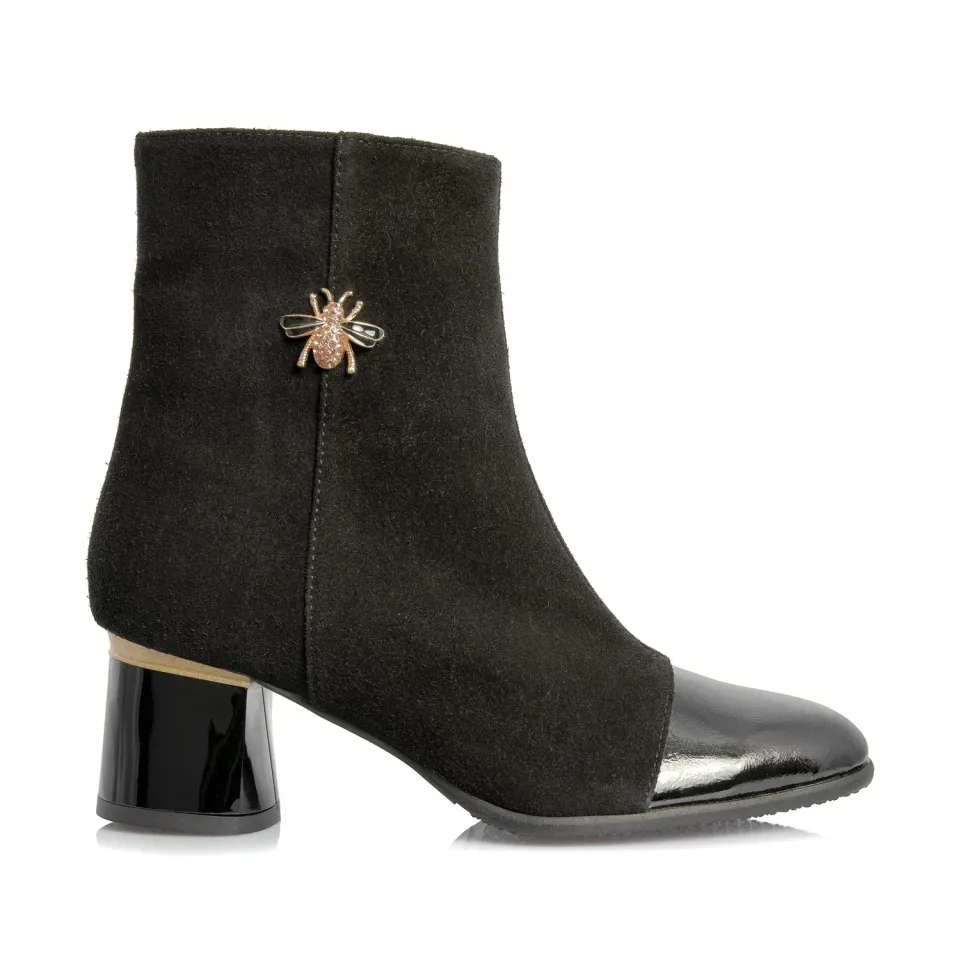 Catinca Shoes GX75A NA ghete dama piele negru lac