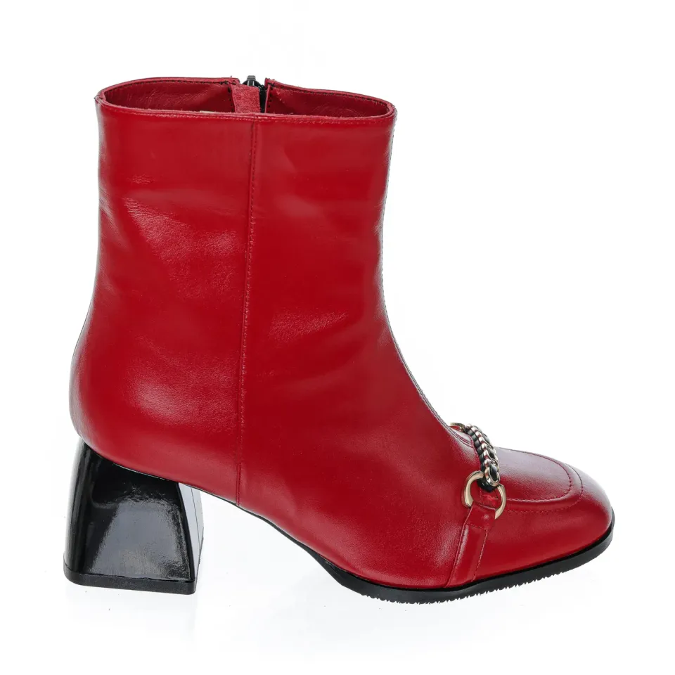 Catinca Shoes GX70 R ghete dama piele naturala rosu box