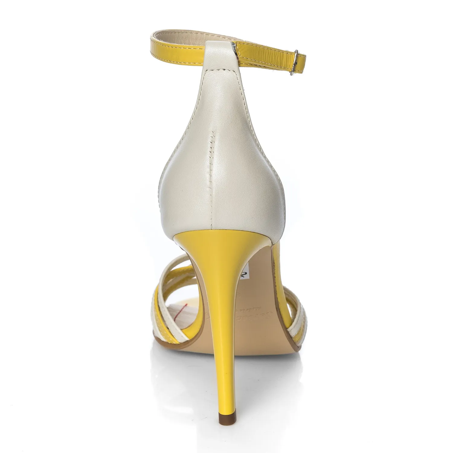 Catinca Shoes S6 AG sandale piele alb galben