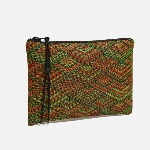 Cecilia Bringheli Ventiquattro plic clutch tesatura verde