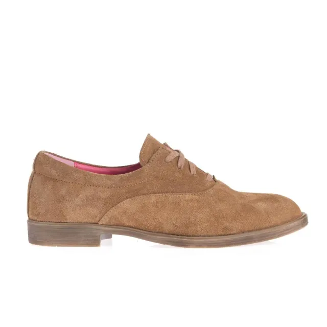 Ana Urbana Iulia pantofi maro-roz oxford piele intoarsa