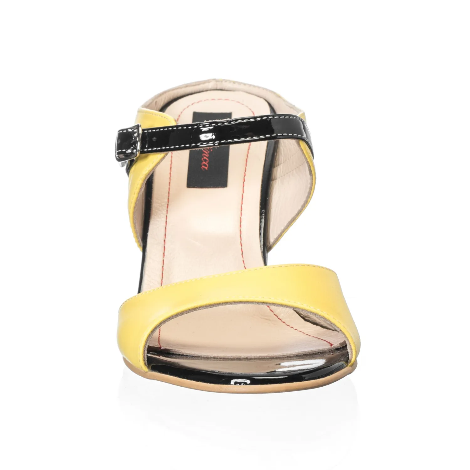 Catinca Shoes S100 GN sandale dama piele galben negru