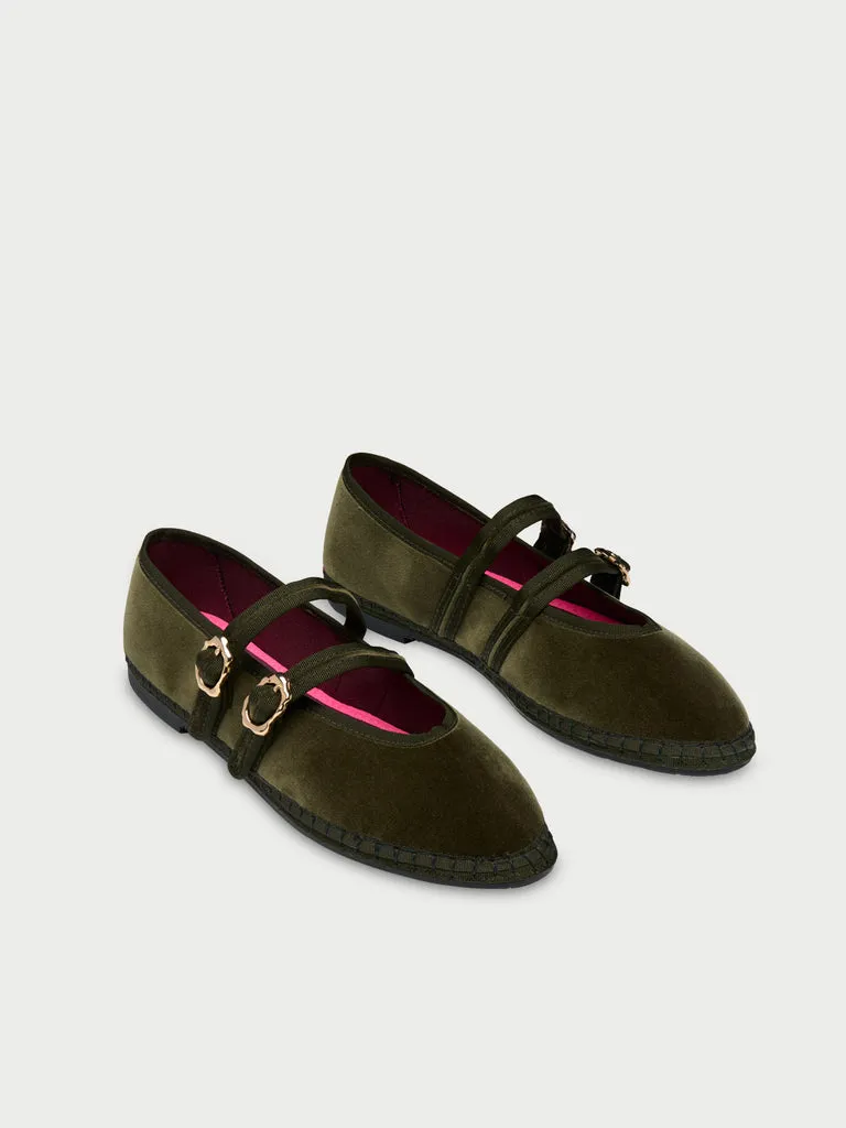 Flagelus Claire pantofi Mary Jane verzi