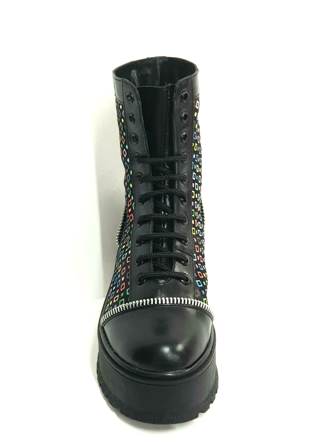 Catinca Shoes BC31 NBPC bocanci dama negru patratele piele