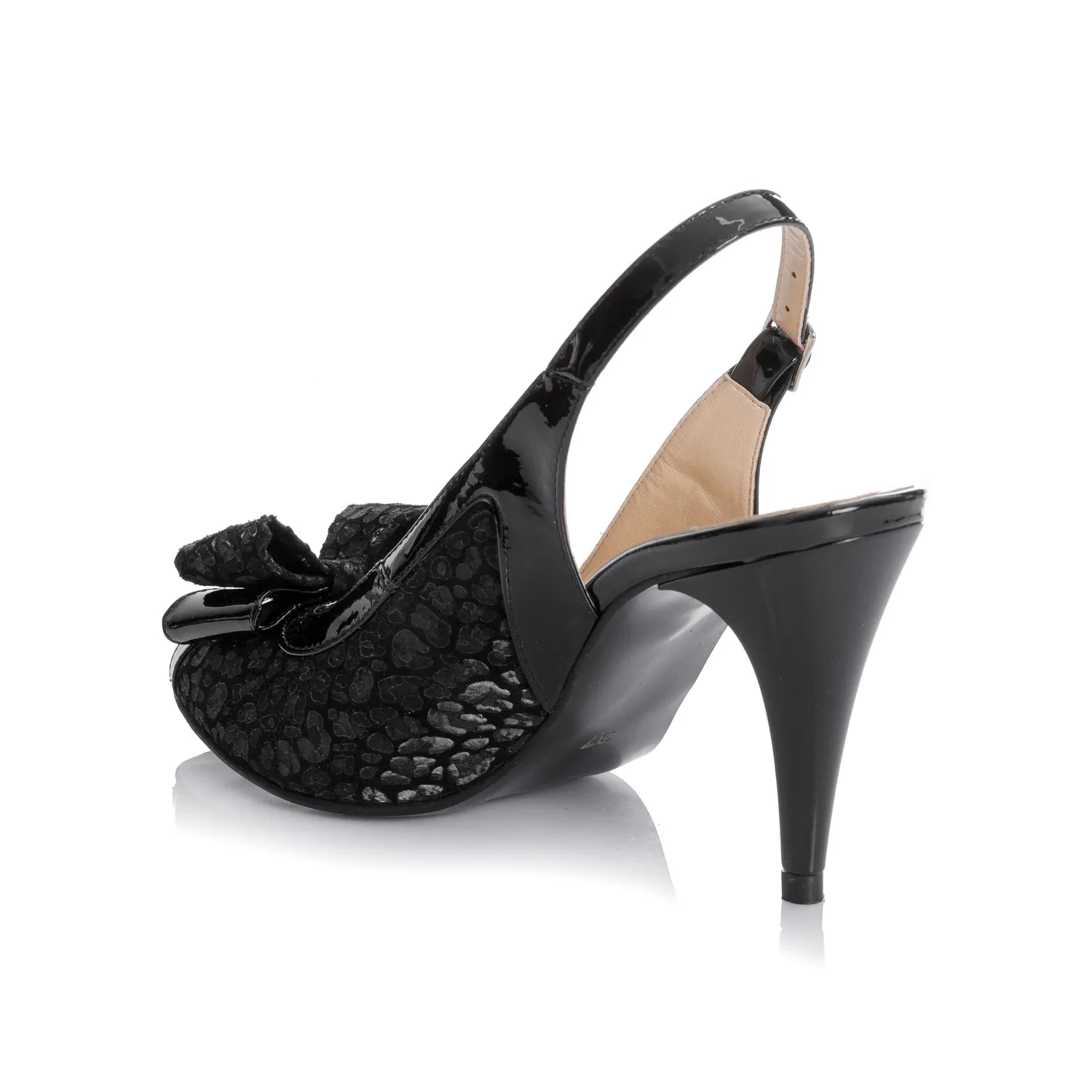 Catinca Shoes F22 NP sandale dama piele negru ponei