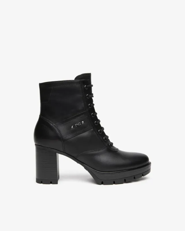 NeroGiardini bocanci dama piele cu toc 8 cm