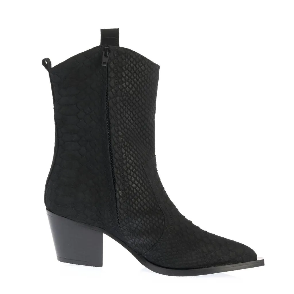 Ana Urbana Cataleea ciocate piele negru toc gros