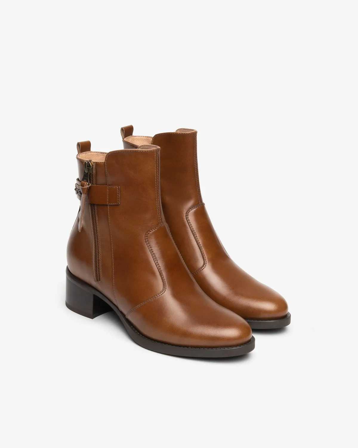 NeroGiardini ghete dama piele cu baretă toc 4 cm