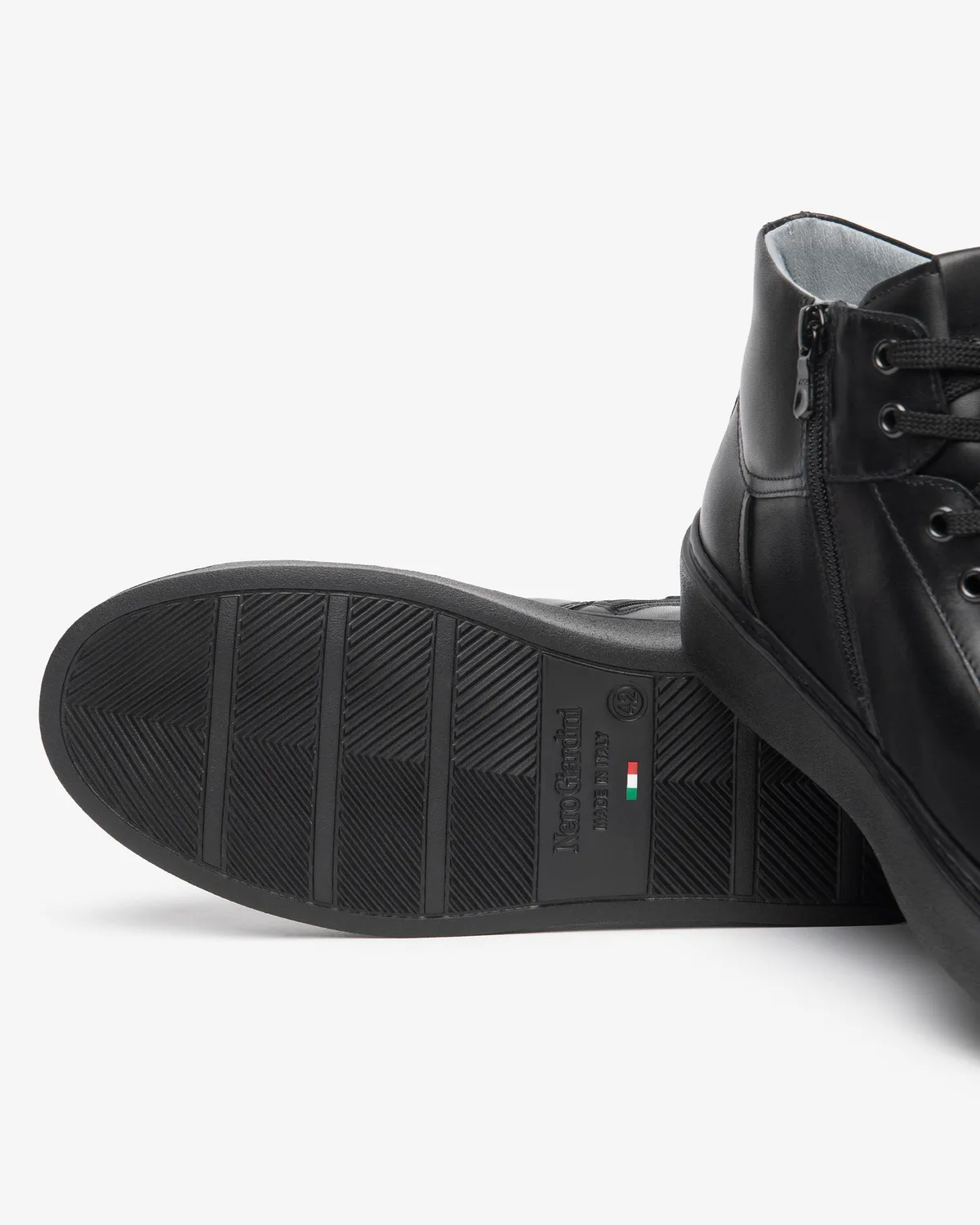 NeroGiardini sneakers bărbați piele high-top fermoar