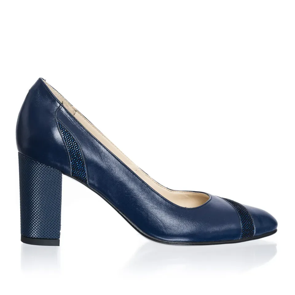 Catinca Shoes 114 AP pantofi piele albastru puncte