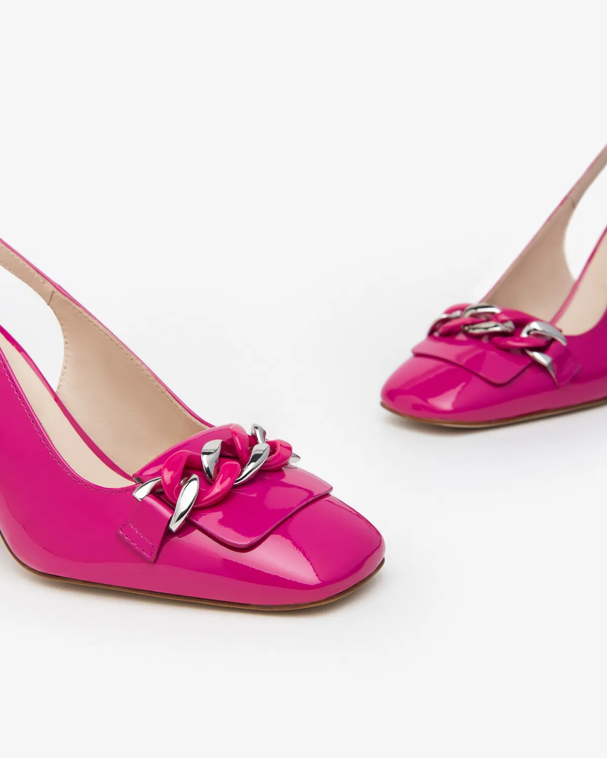 NeroGiardini pantofi damă lac slingback cu bareta