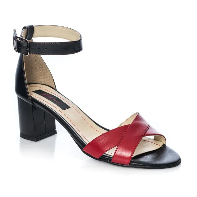 Catinca Shoes S4 RN sandale dama piele rosu negru