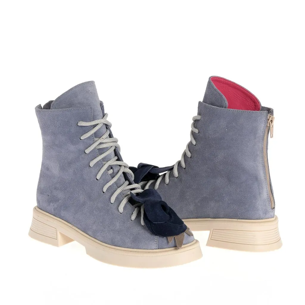 Ana Urbana Shoes Yasmina bocanci albastri piele întoarsă