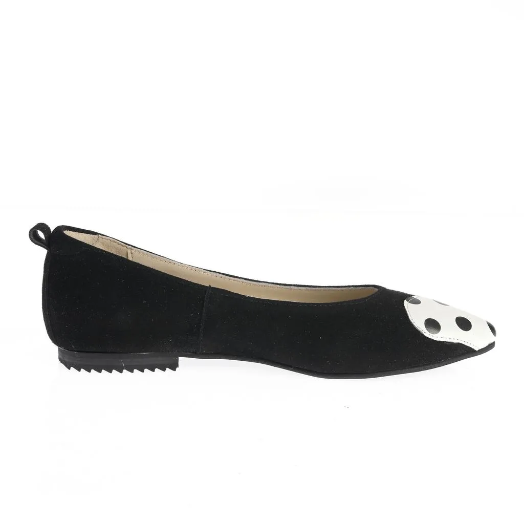 Ana Urbana Shoes Elena balerini negru-alb buline