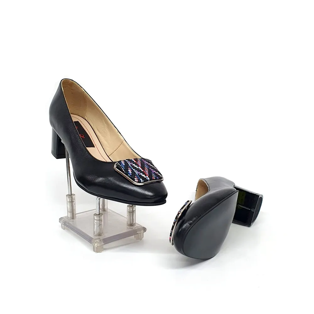 Catinca Shoes Negru Box Zig Zag A21 NBZZ pantofi dama negri piele