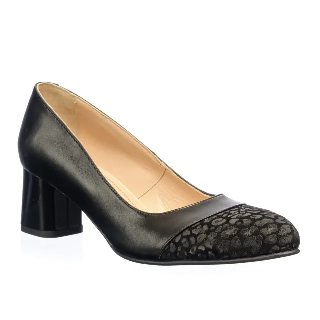 Catinca Shoes A3 NVP pantofi dama piele negru varf poney