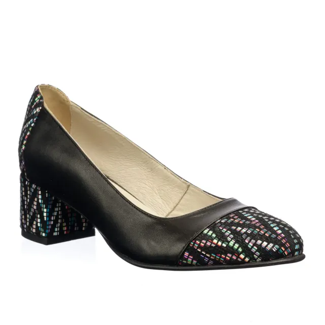 Catinca Shoes A8 NM pantofi piele negru mozaic